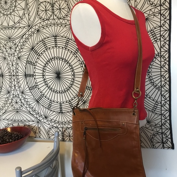 NikNok Real Leather Beige/Tan Shoulder Strap Satchel Handbag Laptop Bag - Picture 1 of 6